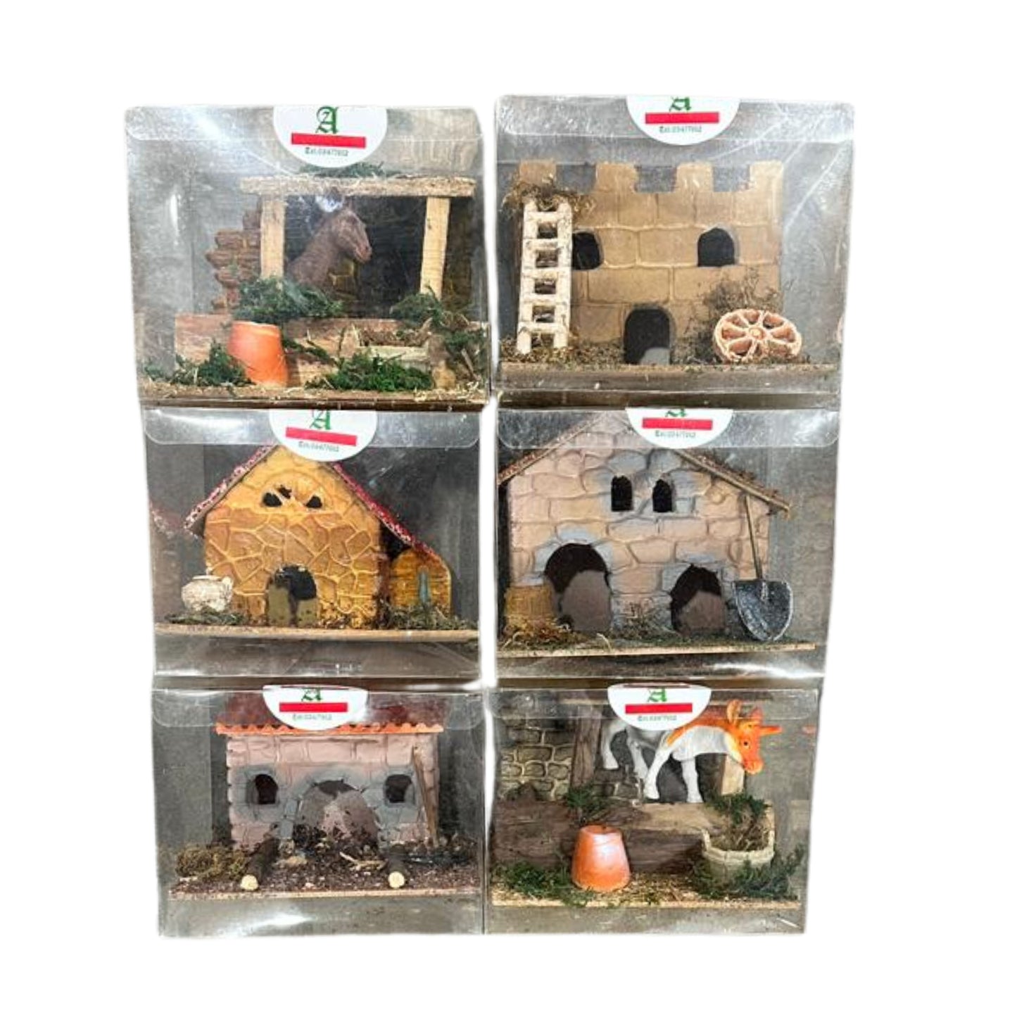 Christmas high end stone and wood house 16cm