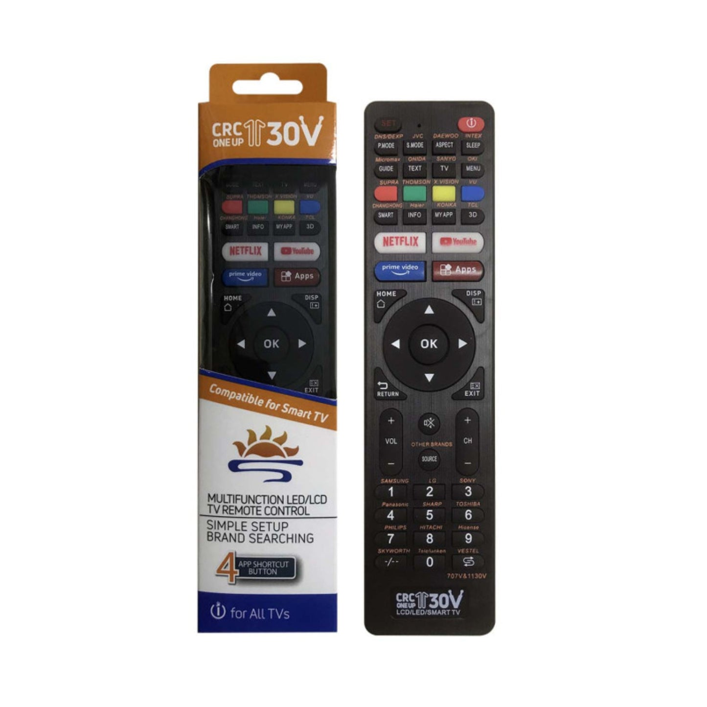 CRC one up Universal Remote Control for All Brand LCD LED HDTV 3D Smart TV Remote
