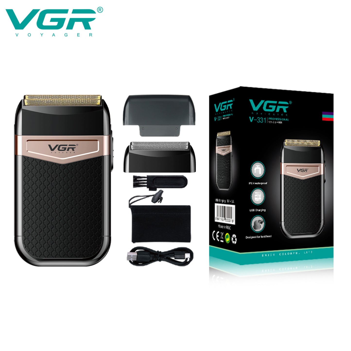 VGR V-331 Rechargeable Mens Cordless Electric Beard Shaver Razor Professional Foil Shaver