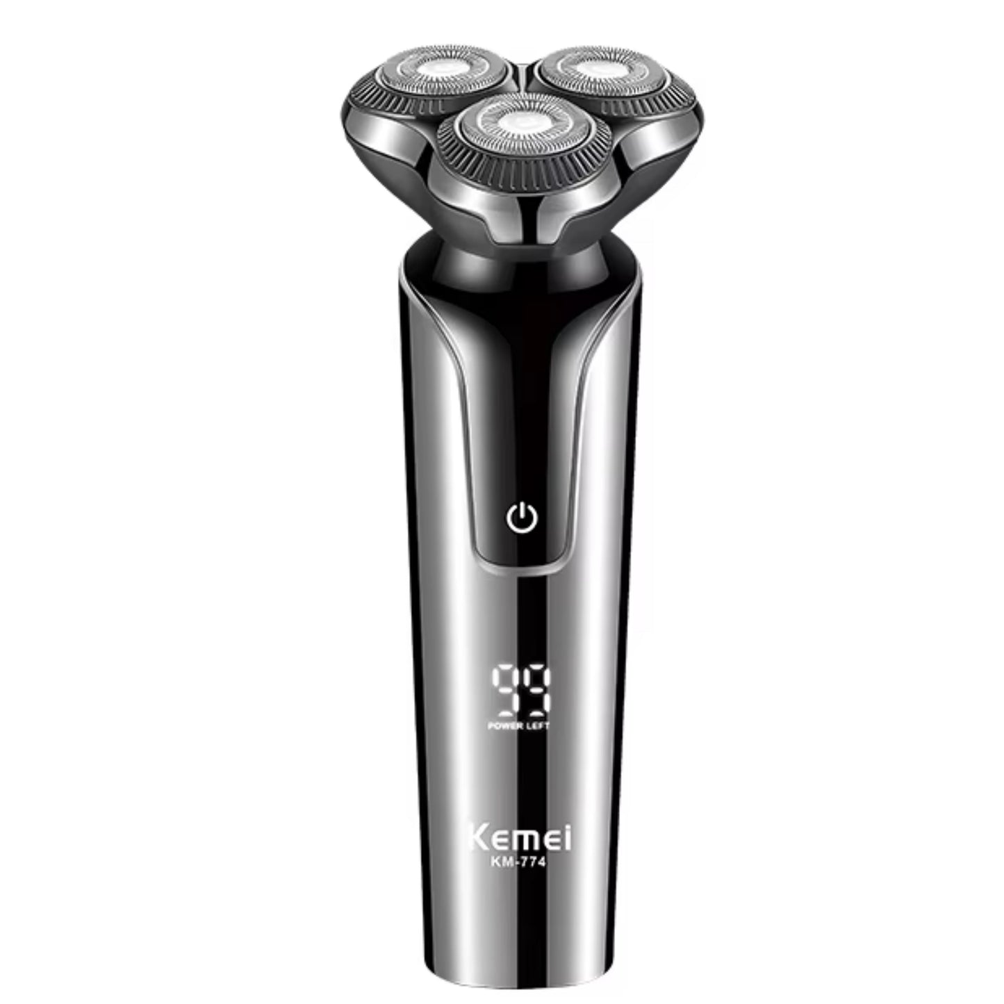 Kemei KM-774 Men Electric Razor Ipx4 Full-body Waterproof LCD Veneer Floating Three-blade Shaver