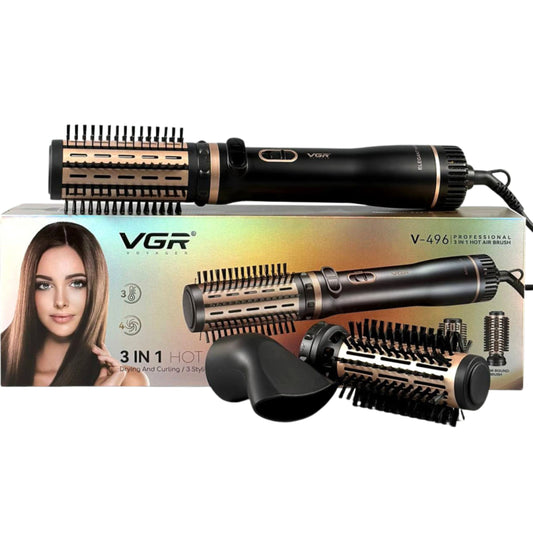 VGR Professional 3-in-1 Hot Air Brush Styler and Comb for Women