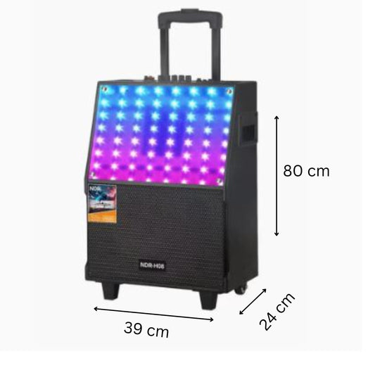 Ndr Speakers Portable Karaoke Speakers with Frame Lighting Wireless Trolley System Battery Power Home Party Speakers