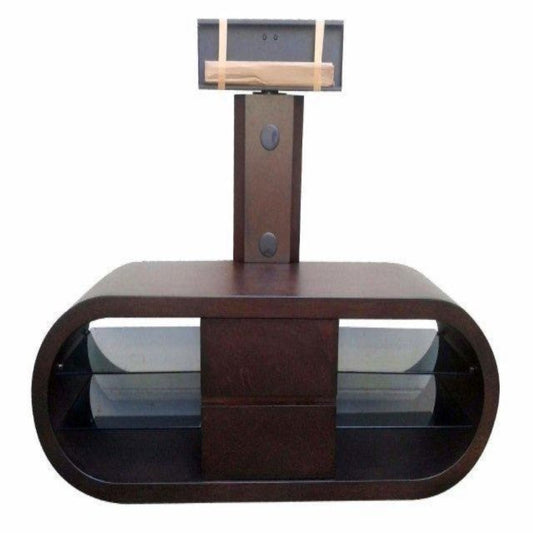 Wooden Table Stand With 2 Drawers And 4 glass Shelfs