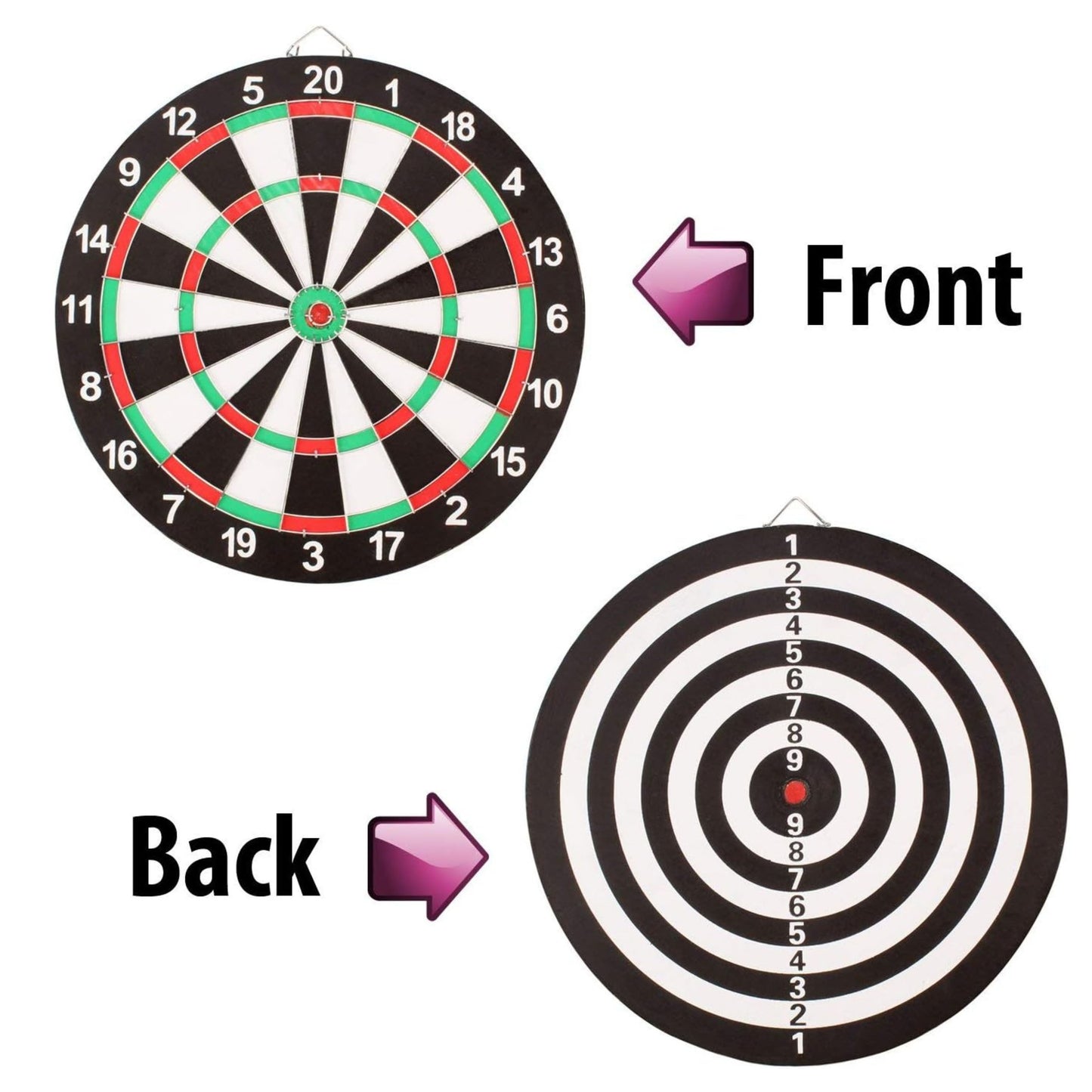 Double Sided Dart Board Game - 40cm