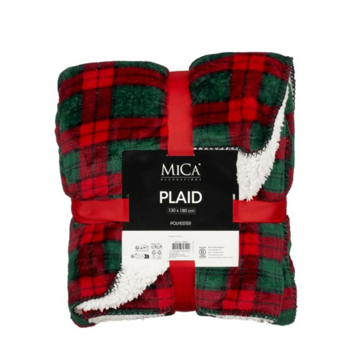 Fleece plaid check red - l180xw130cm