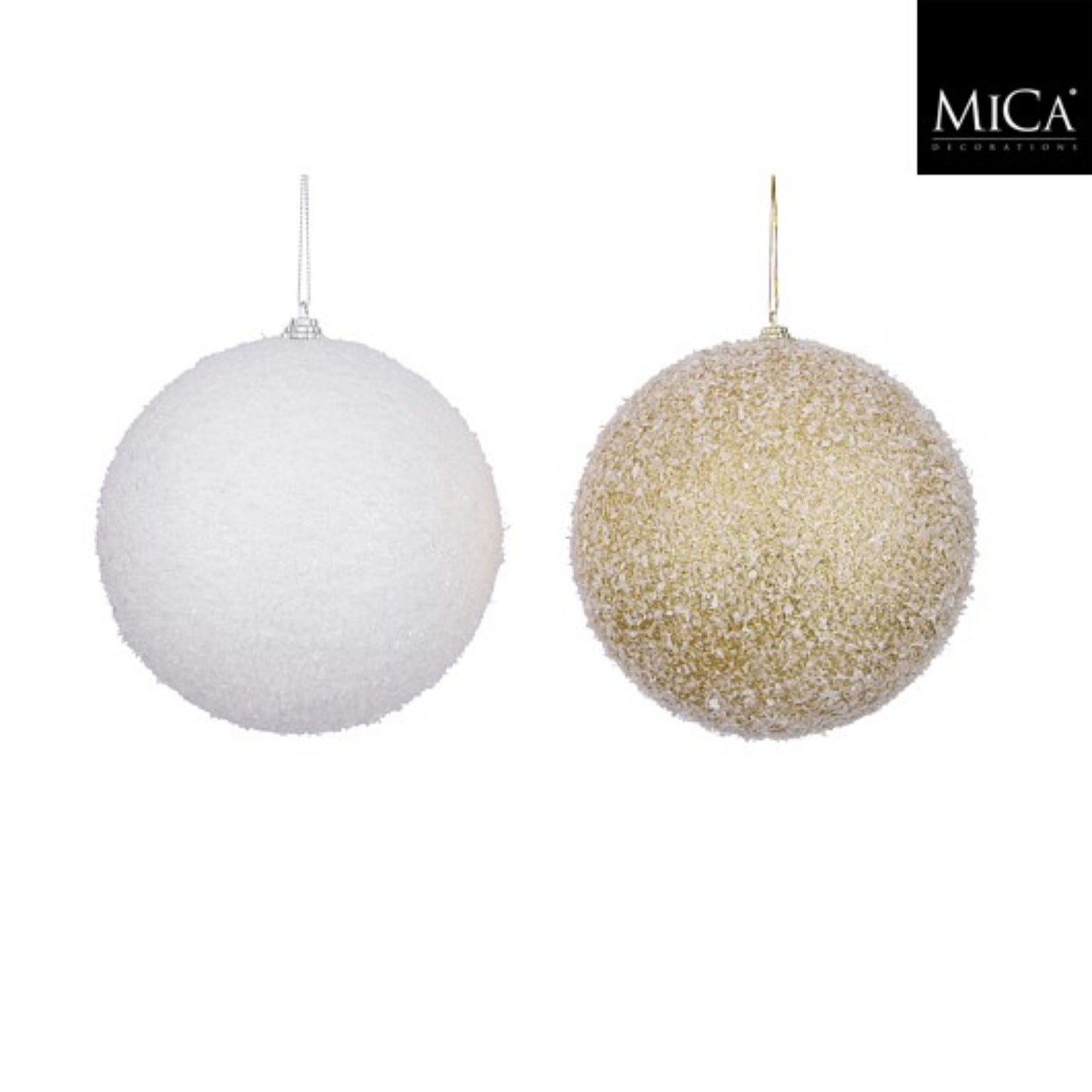 Ornament ball gold white 2 assorted - d15cm