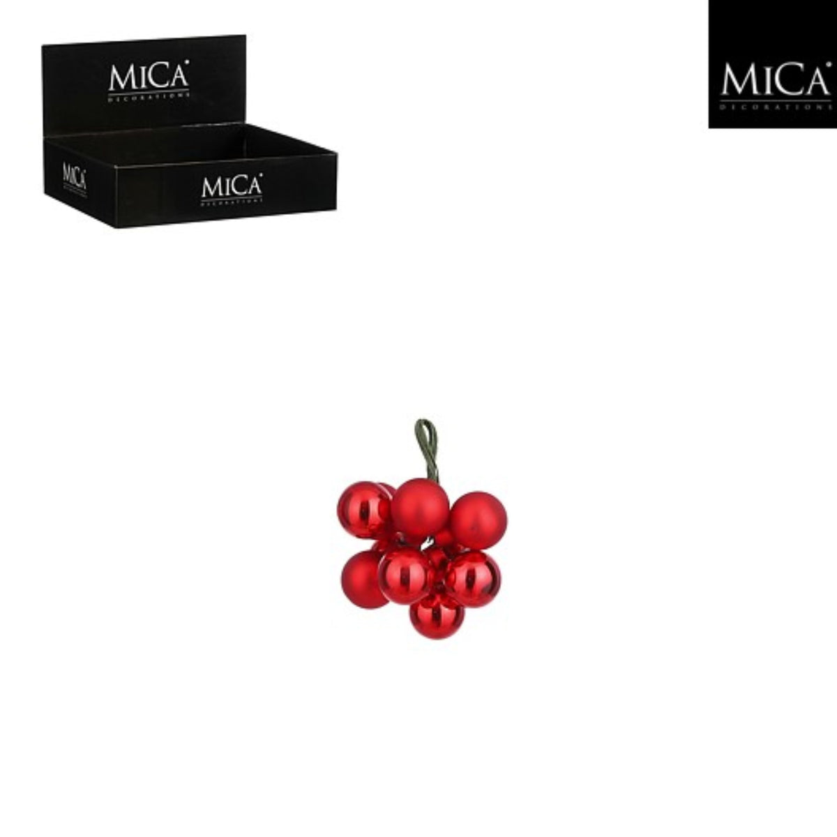 Bauble glass red display - d2cm