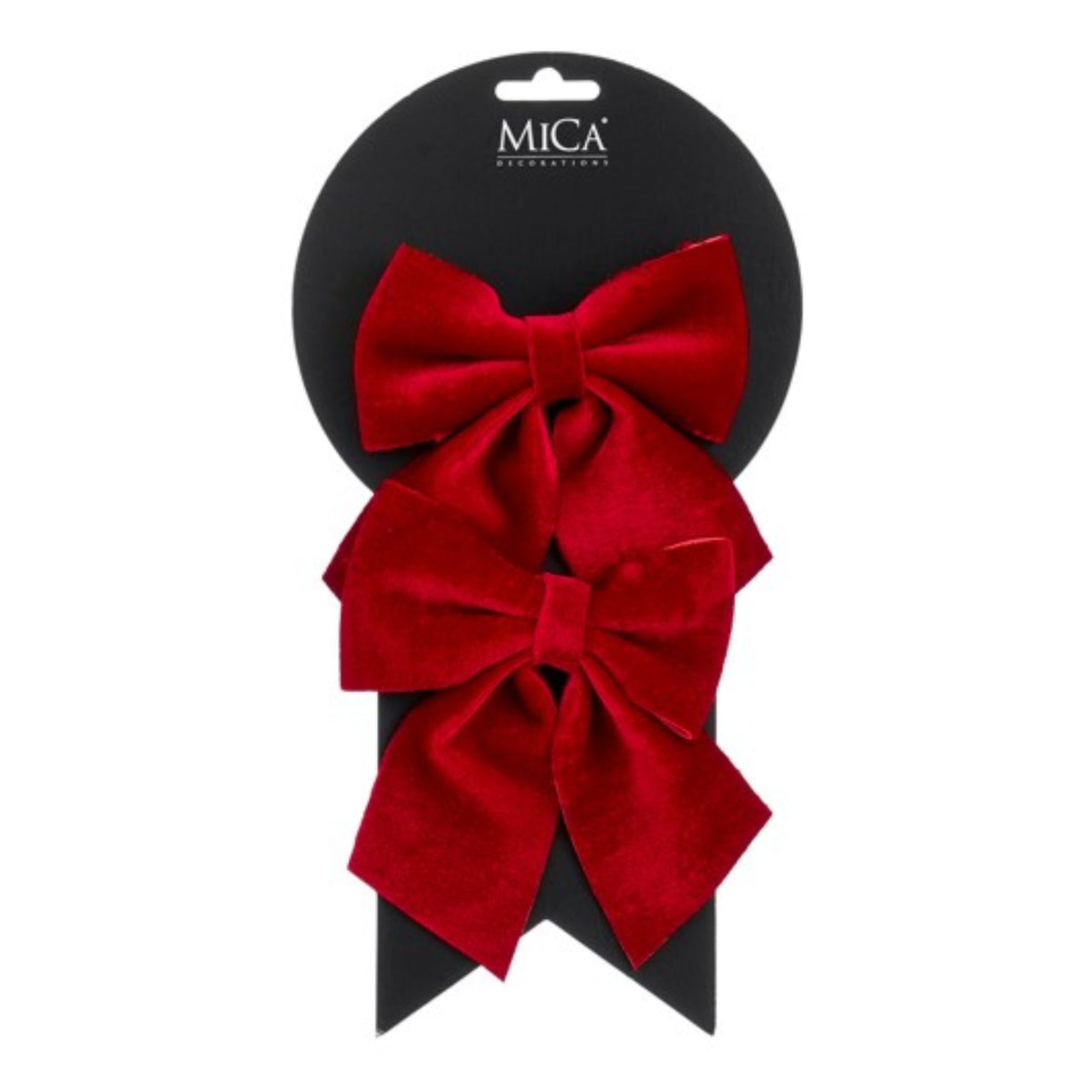 Bow red 2 pieces - l12xb13cm