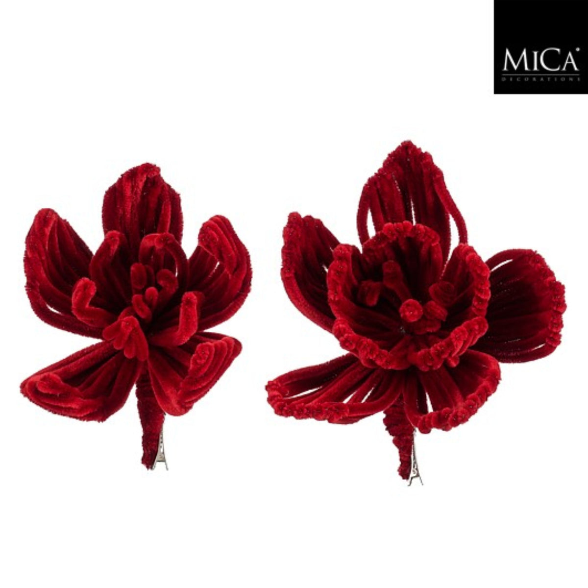 Clip flower red 2 assorted - h17xd17cm