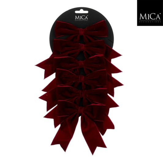 Bow d. red 6 pieces - l12xw14cm