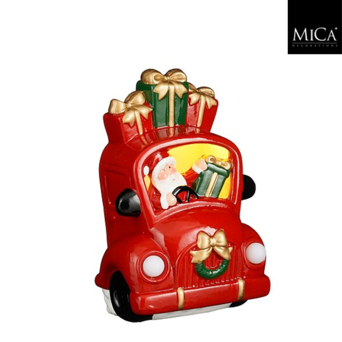 Decoration car santa red led battery operated - l14xw9,5xh21cm
