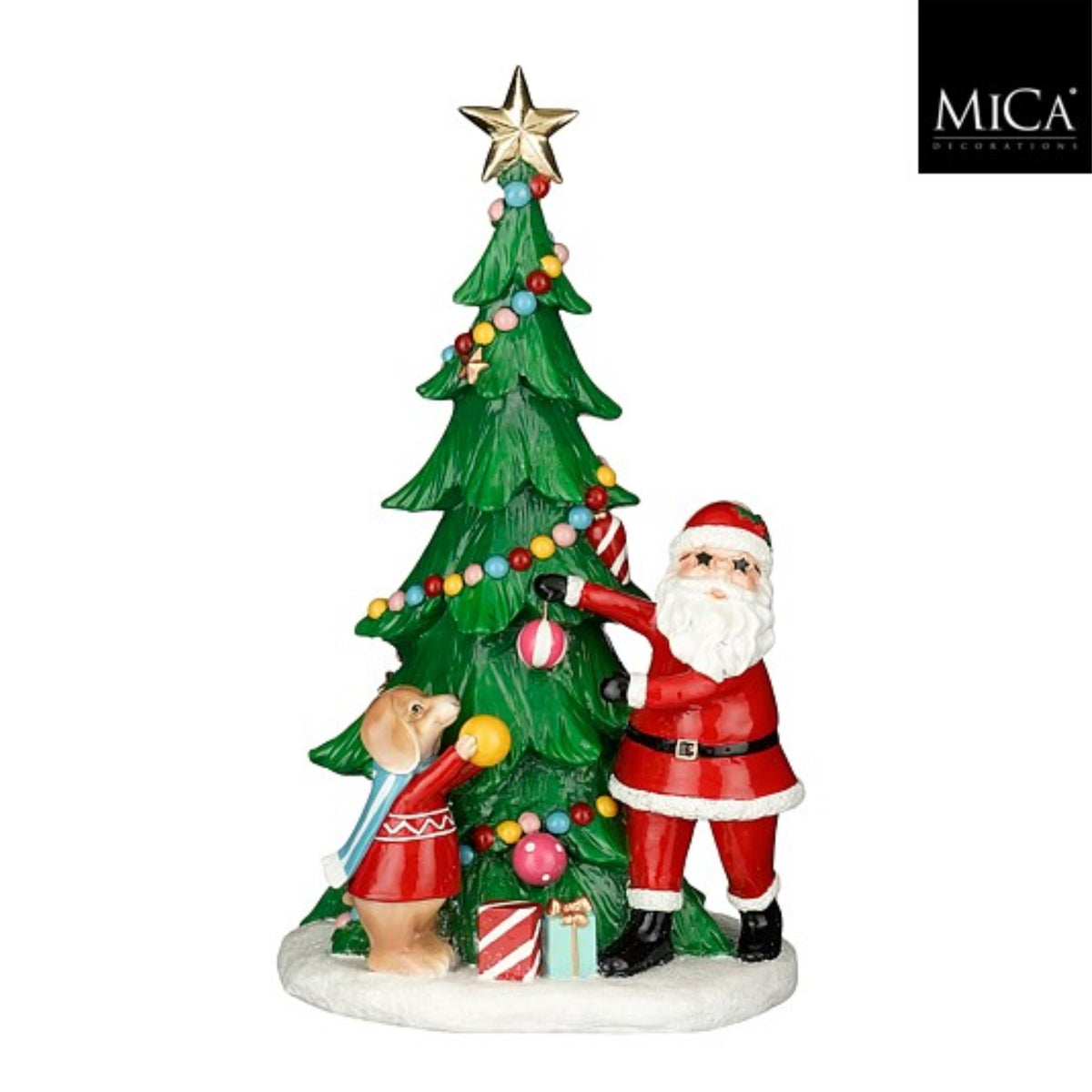 Decoration santa tree green - l20xw15,5xh34,5cm