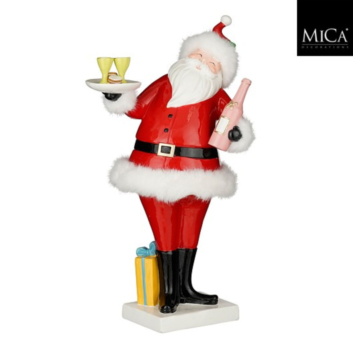 Decoration santa bottle red - l22,5xw14,5xh38,5cm
