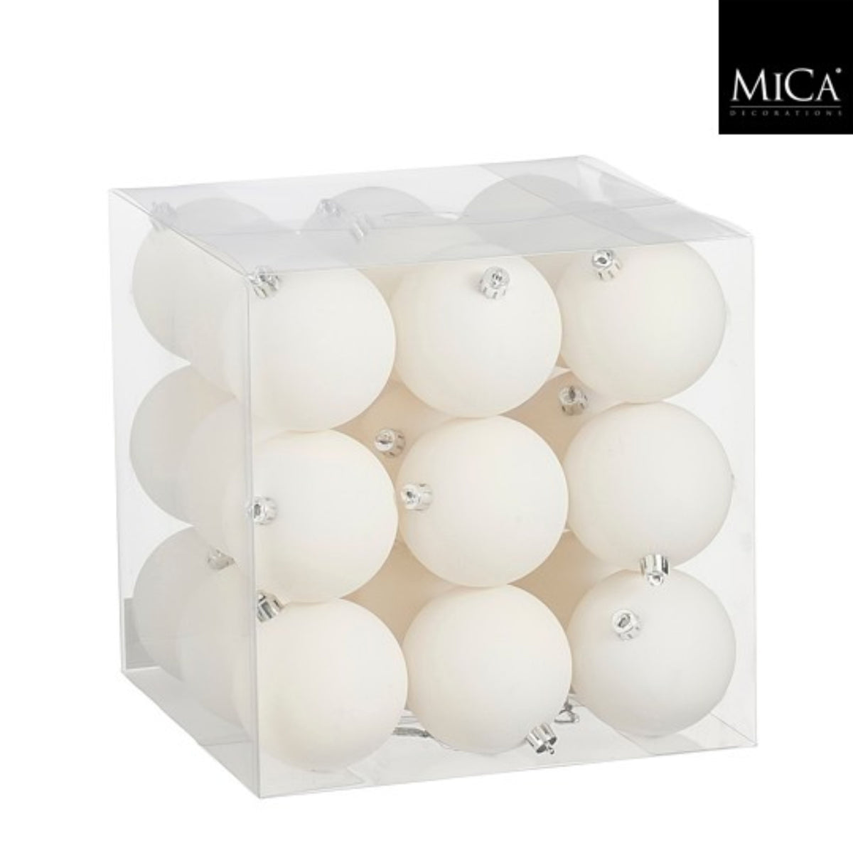 Bauble unbreakable white 27 pieces - d8cm