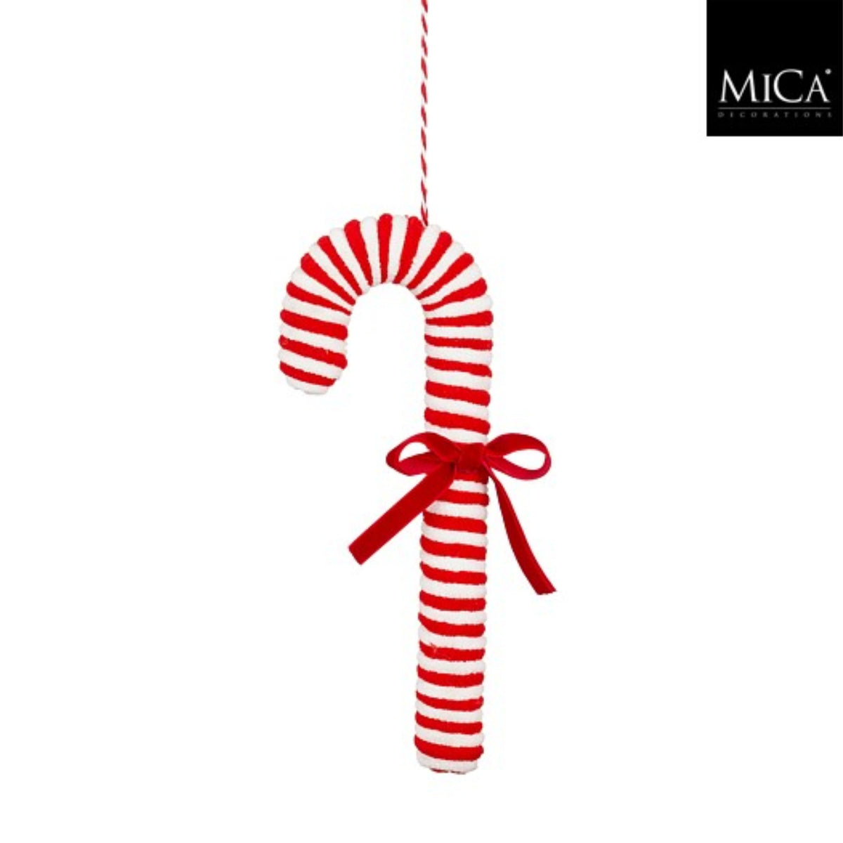 Ornament candy cane red - l22,5xw8xh2,5cm