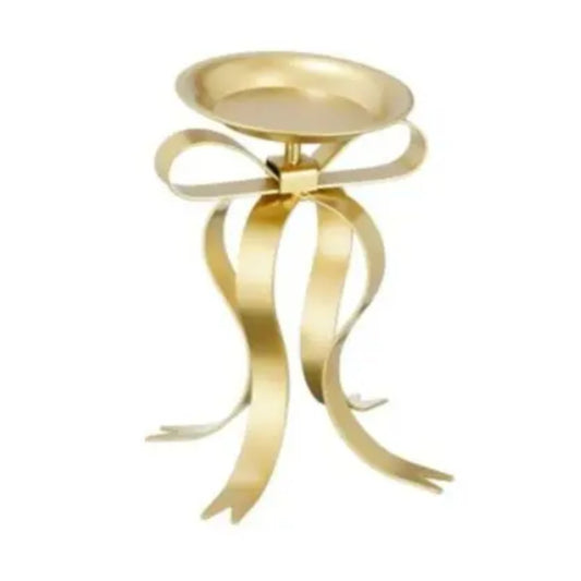 "Candleholder bow gold - l17xw14xh20cm "