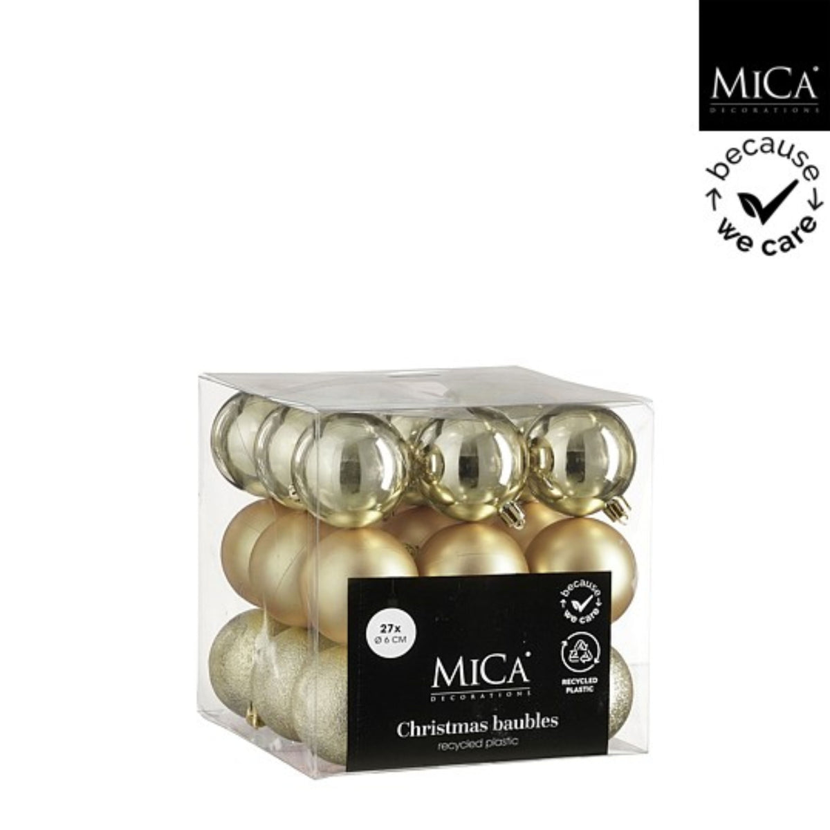 Bauble unbreakable champagne 27 pieces - d6cm