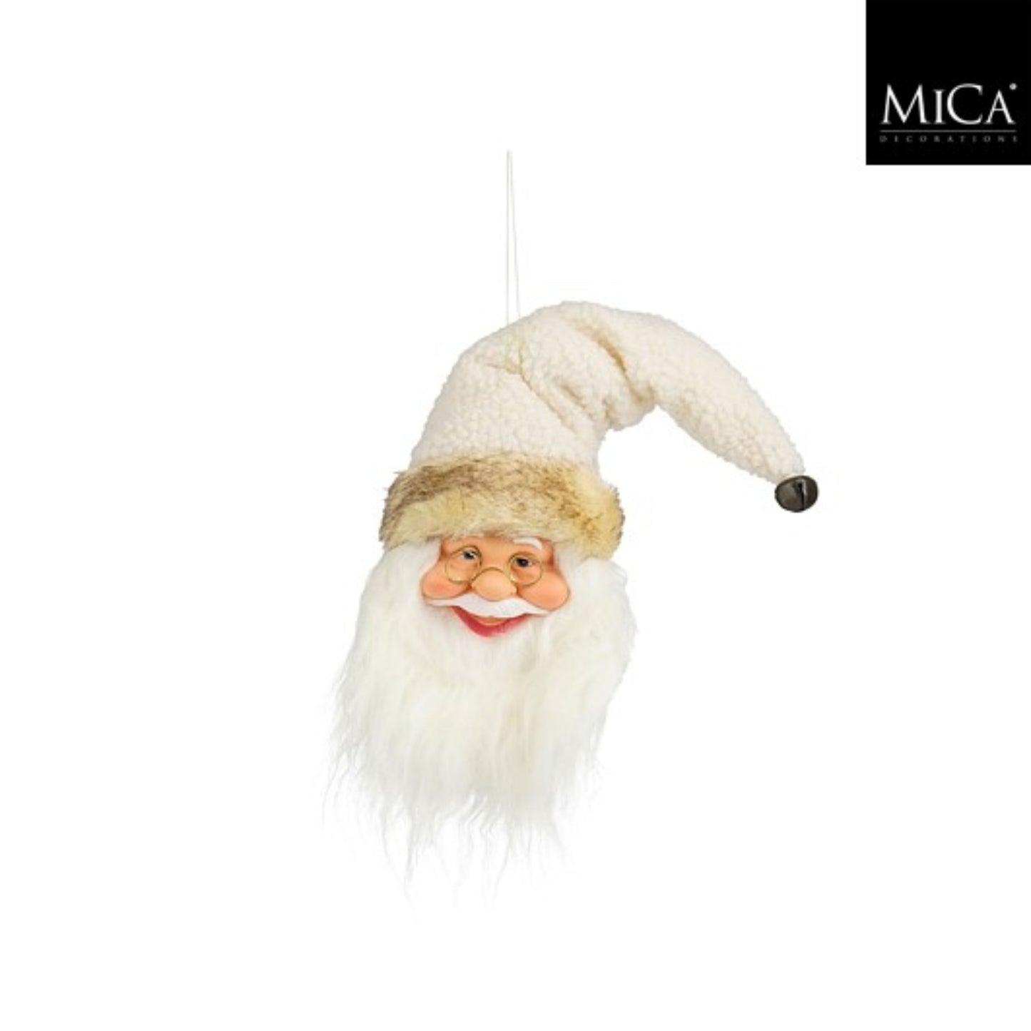 Santa head hanging cream - l15xw8xh45cm