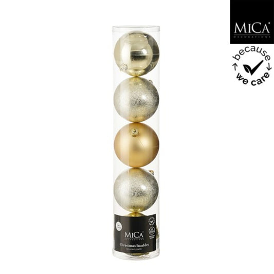 Bauble unbreakable champagne 5 pieces - d20cm