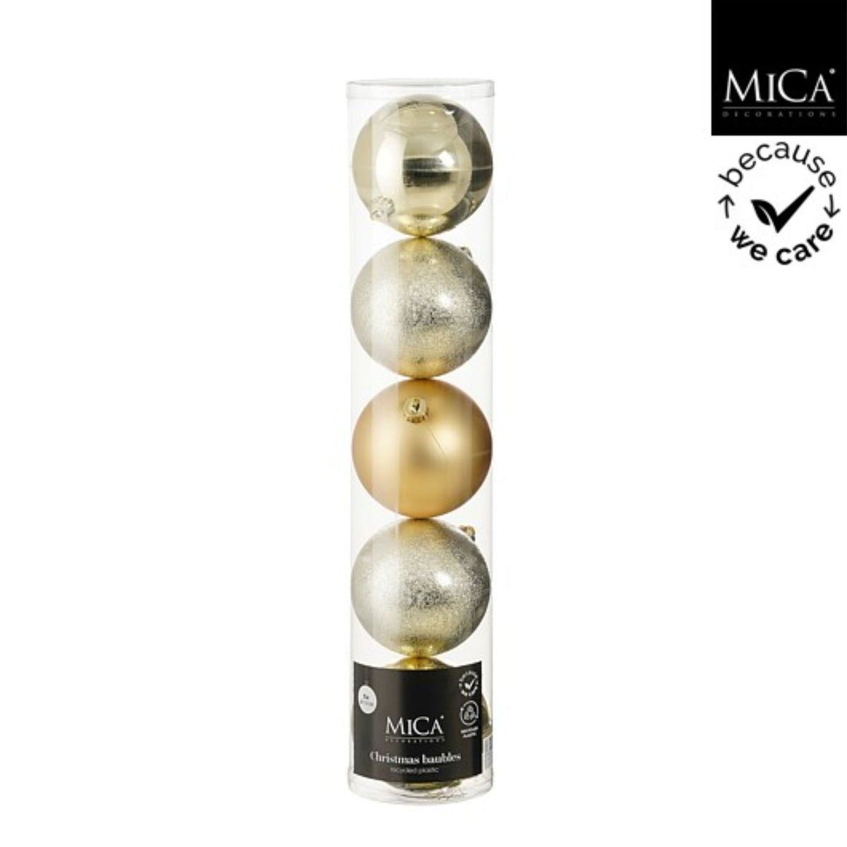 Bauble unbreakable champagne 5 pieces - d15cm