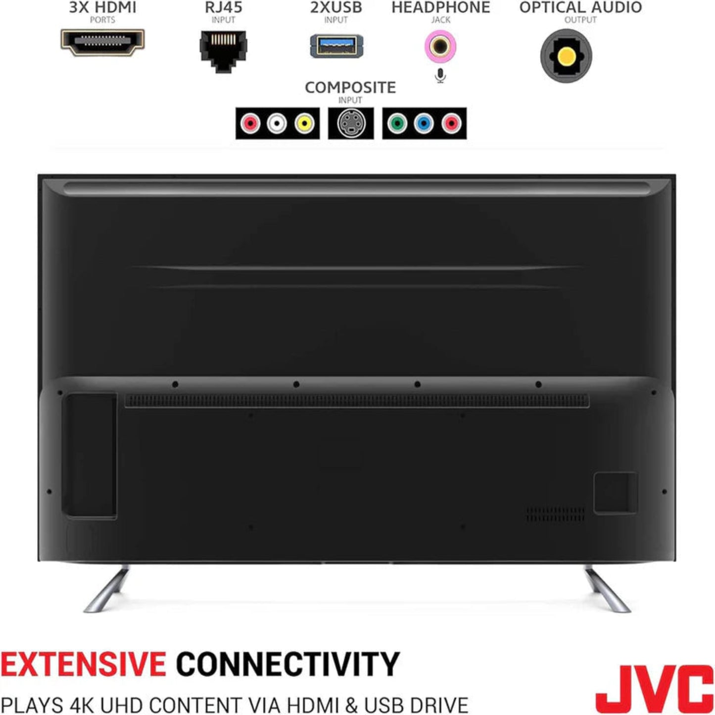 JVC, 50" Smart TV 4K UHD QuadCore Processor Powered By Vidaa