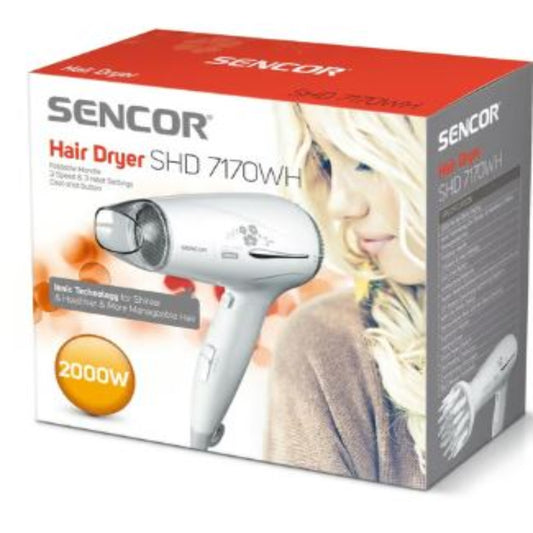 Sencor foldable handle hair dryer 2000W, 3 Heats, 2 Speed